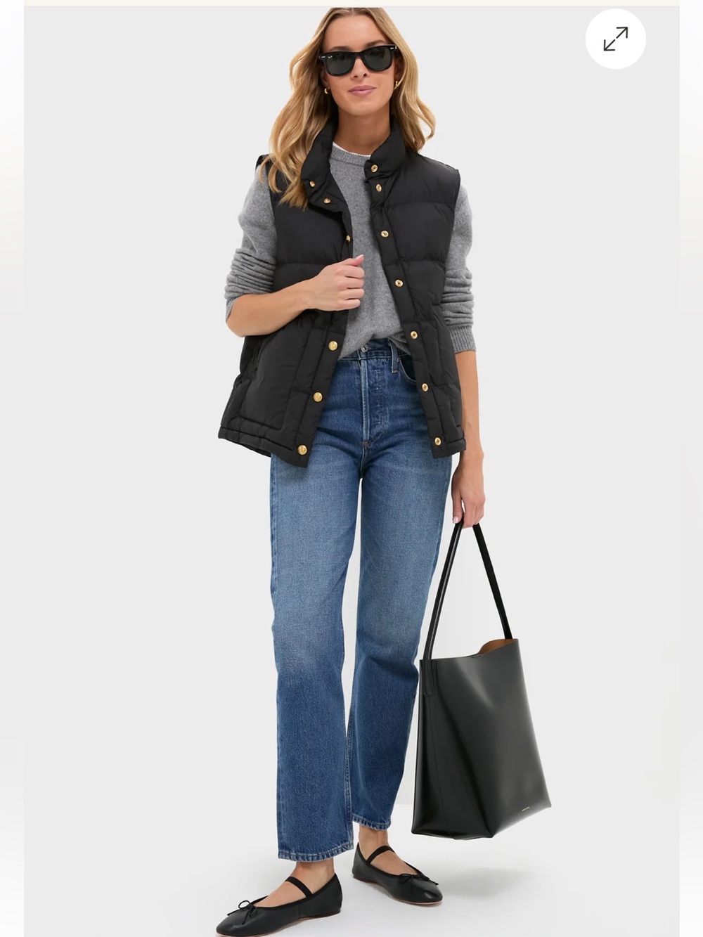 Tuckernuck Black Quilted Snap-Front Puffer Vest